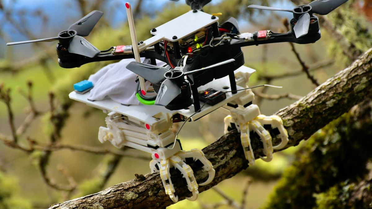 Podívejte se na první dron s pařáty, který umí přistávat jako pták